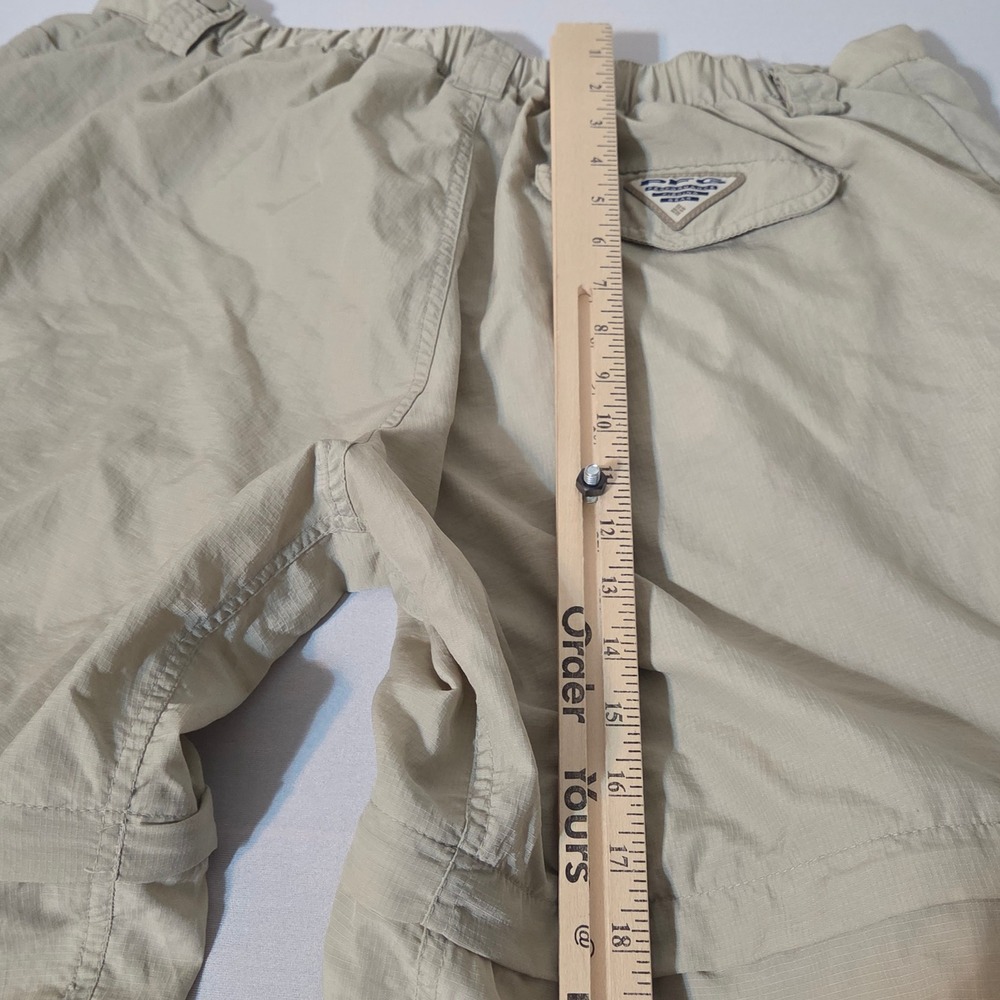 Columbia PFG Convertible Pants Mens XL Tan Fishing Cargo Zip Off Leg - Picture 10 of 10